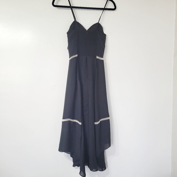 Parker Ruched Eyelet Asymmetrical Sheath Dress in Black Size XS - Picture 4 of 13